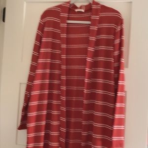 Rust and ivory striped cardigan L